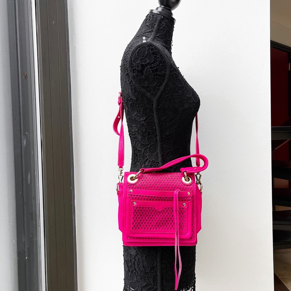 Rebecca Minkoff Perforated Hot Pink Magenta Shoulder bag - Picture 16 of 17